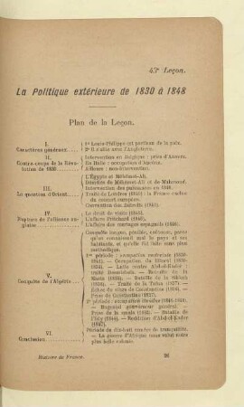 La Politique extérieure de 1830 à 1848