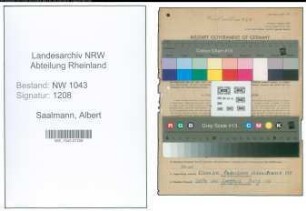 Entnazifizierung Albert Saalmann , geb. 01.04.1907 (Schreiner)