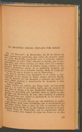 El ministro inglés orinado por Rosas
