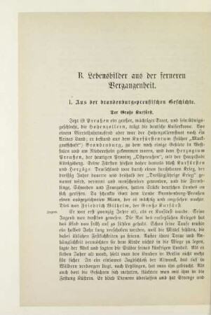 I. Aus der brandenburg-preußischen Geschichte
