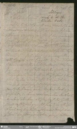 Eigenh. Brief von August Wilhelm von Schlegel an Georg Joachim Göschen, Jena, 14.09.1797