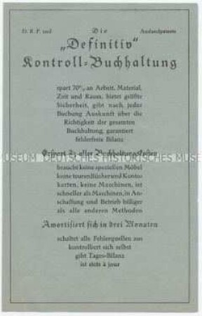 Die "Definitiv"-Kontroll-Buchhaltung
