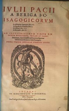 Iulii Pacii Isagogicorum in institutiones imperialis libri 4