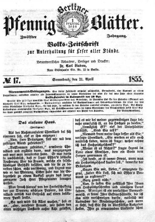 No. 17, Sonnabend, den 21. April