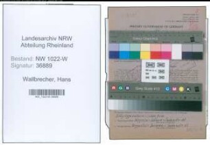 Entnazifizierung Hans Wallbrecher , geb. 11.11.1903 (Schlosser)