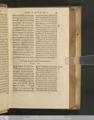 Reliqua de principiis naturalibus, Cap. X.