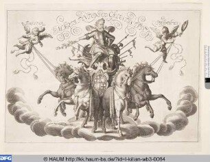 [Kaiser Ferdinand II auf einer Quadriga; Allegory of a man in harnash on a charriot