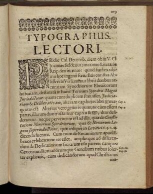 Typographus. Lectori.