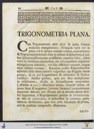 Trigonometria Plana.
