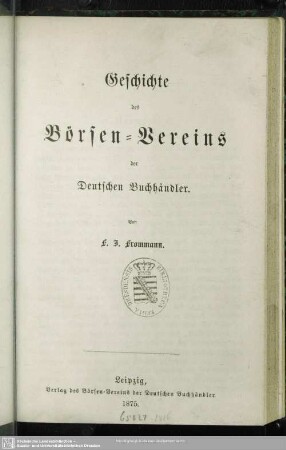 Geschichte des Börsen-Vereins der Deutschen Buchhändler