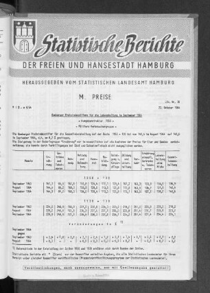 Hamburger Preisindexziffern für die Lebenshaltung im September 1964 : Lfd. Nr. 36