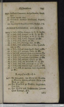 Dissertationes, Selectae