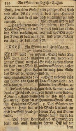 XXVIII. An Sonn- und Fest-Tagen