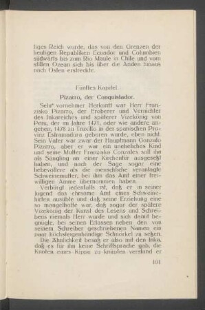 Fünftes Kapitel. - Pizarro, der Conquistador.