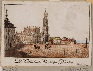 Die Katholische Hofkirche in Dresden, Blick vom Schlossplatz nach Süden