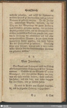 §. 5. Vom Inventario