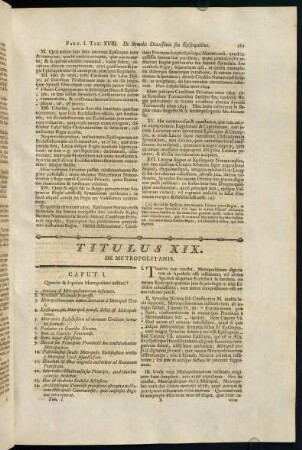 161-175, Titulus XIX. De Metropolitanis.
