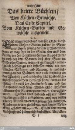 Das dritte Büchlein / Von Küchen-Gewächse.