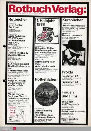 Programmvorschau Rotbuch Frühjahr 1976