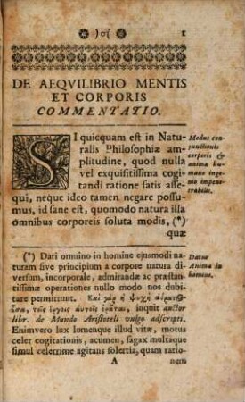 De aequilibrio mentis et corporis Commentatio