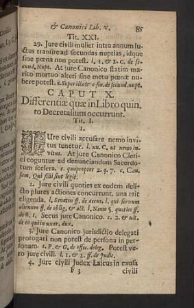 Caput X. Differentiae quae in Libro Quin. to Decretalium occurrunt.