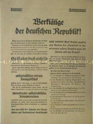 Propagandaflugblatt der NSDAP zur Reichstagswahl 1928