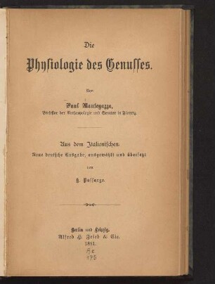 Die Physiologie des Genusses