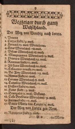 Wegzeiger durch gantz Welschland.