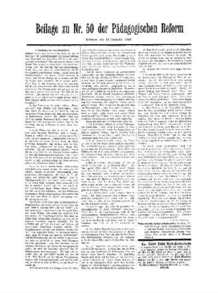 [Litteratur] : (Fortsetzung aus dem Hauptblatt) ; Beilage zu Nr. 50 der Pädagogischen Reform