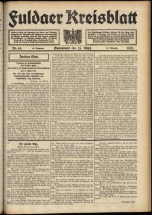 Zweite Ausgabe vom Samstag, den 23. März 1912.