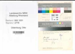 Entnazifizierung Otto Oldenburg , geb. 15.05.1915 ()