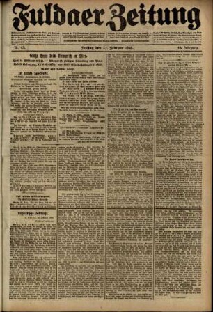 Ausgabe vom Freitag, den 22. Februar 1918.