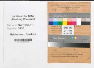 Entnazifizierung Friedrich Heidermann, geb. 12.04.1895 (Reichsbahnobersekretaer)