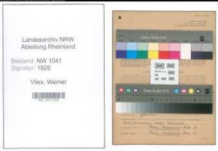 Entnazifizierung Werner Vliex , geb. 15.06.1920 (Angestellter)