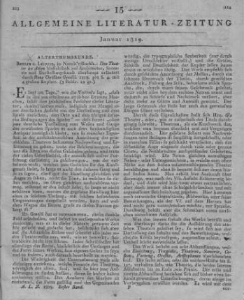 Genelli, H. C.: Das Theater zu Athen hinsichtlich auf Architectur, Scenerie und Darstellungskunst überhaupt erläutert. Berlin: Nauck 1818