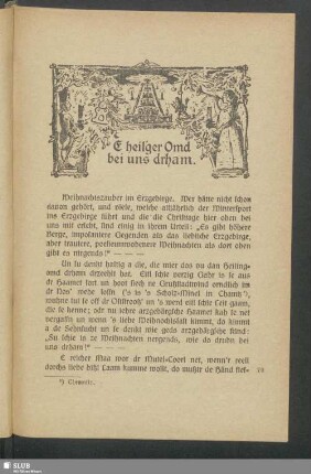 E heil'ger Omd bei uns drham