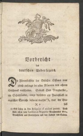 Vorbericht des teutschen Uebersezers