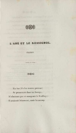 L'Ane Et Le Rossignol.