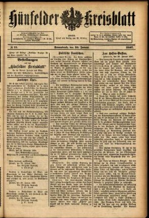 Ausgabe vom Samstag, den 30. Januar 1897.