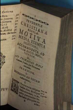 Prudentiæ Christianæ Regulae, Motiva, Media, Exempla Selectiora : Accommodata Ad Vitam Recte Instituendam; In Quovis Statu, 1. Regulæ Prudentiæ