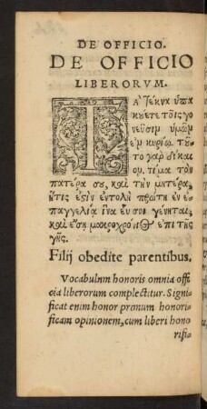 De Officio Liberorum.