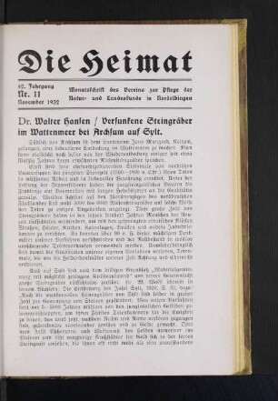 42. Jahrgang, Nr. 11, November 1932