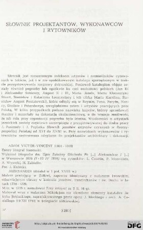 Słownik projektantów, wykonawców i rytowników