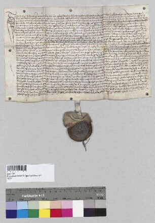 Paul Greminger, Vikar zu St. Nikola, Wolfgang Reintaler und Johann Ulnkofer, beide Bürger zu Landshut und Kirchpröpste zu St. Nikola, bestätigen die Jahrtagsstiftung von Petronella Niedermair (s. Urk. Nr. 1202). S: Martin Unterholzer, Unterrichter zu Landshut