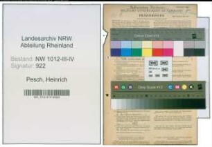 Entnazifizierung Heinrich Pesch , geb. 22.06.1893 (Stadtinspektor)