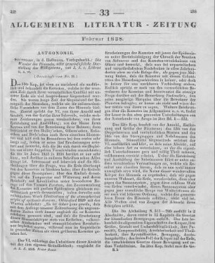 Littrow, J. J.: Die Wunder des Himmels. Oder gemeinfaßliche Darstellung des Weltsystems. 2. Aufl. Stuttgart: Hoffmann 1837 (Beschluss von Nr. 32)
