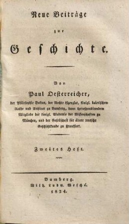 Geschichtliche Darstellung des alten Königshofes Forchheim : nebst einem Verzeichnisse aller bekannten Königshöfe