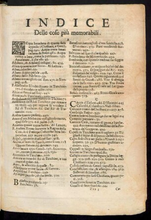 Indice Delle cose piu memorabili