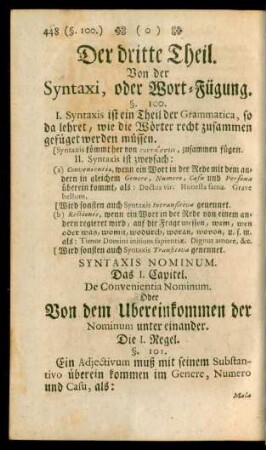 Der dritte Theil. Von der Syntaxi, oder Wort-Fügung.