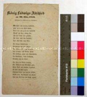 Gedicht auf die Abdankung des bayerischen Königs Ludwig I. am 20. März 1848